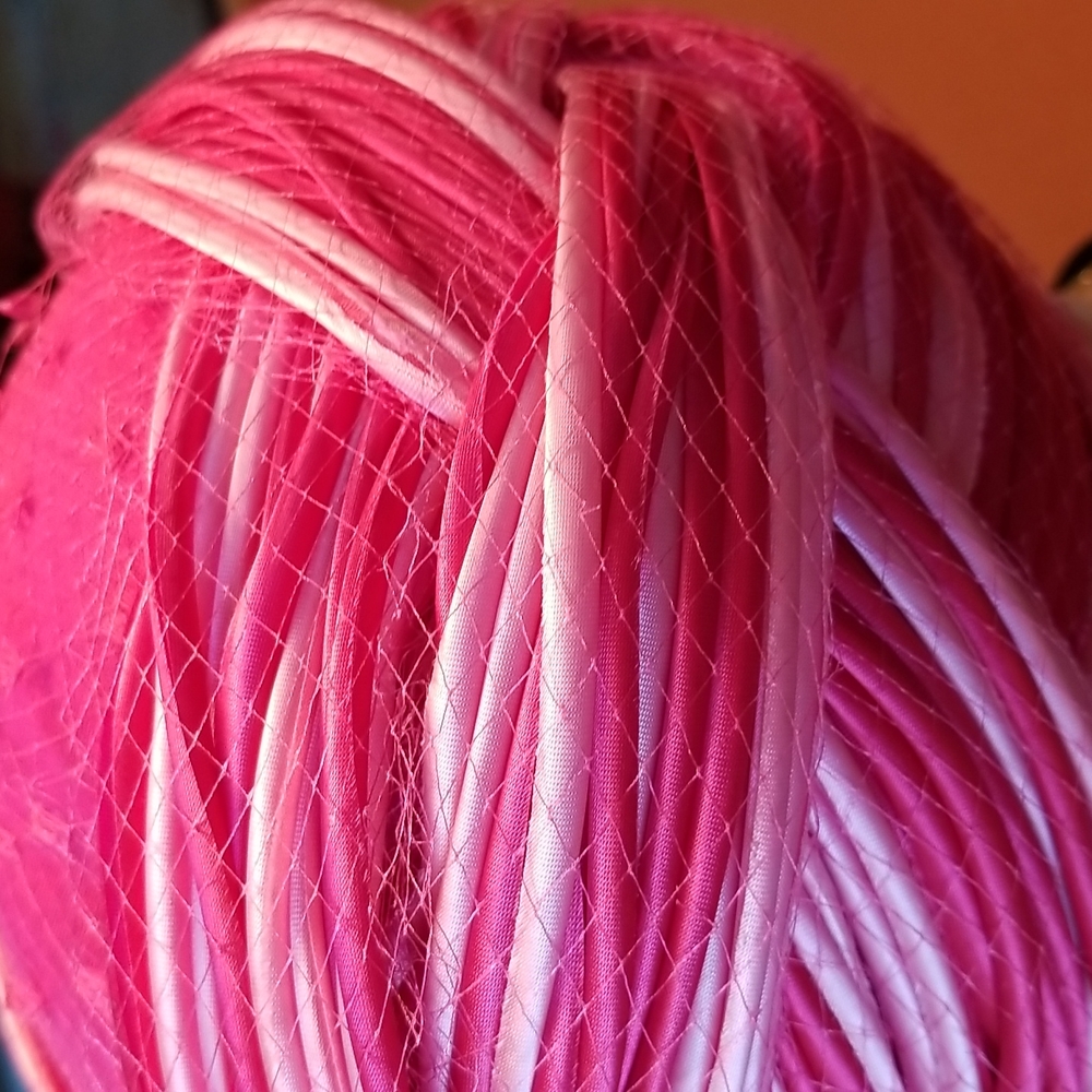 60s DIOR Christian Vtg Braided Pinks Netting Party Fashionista Collector Hat EVC - Picture 8 of 16